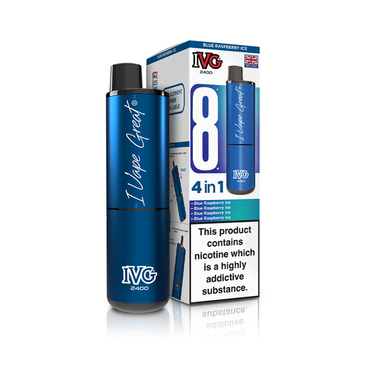 IVG 2400 4-in-1 Starter Kit Blue Raspberry Ice Vaporizers & Electronic Cigarettes IVG