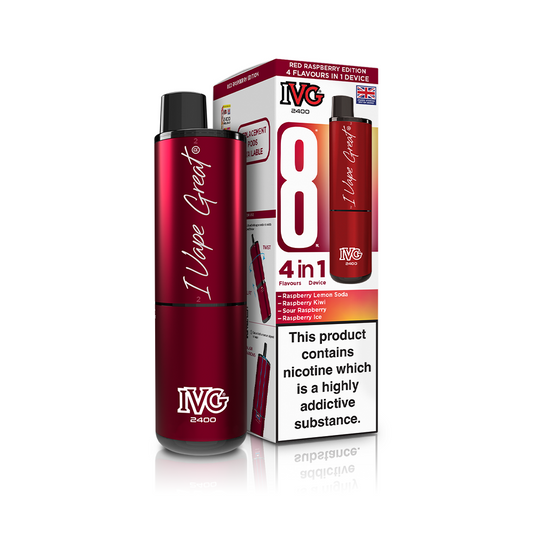 IVG 2400 4-in-1 Starter Kit Red Raspberry Edition Vaporizers & Electronic Cigarettes IVG