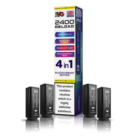 IVG 2400 4 In 1 Blackcurrant Edition Reload Pods Vaporizers & Electronic Cigarettes IVG