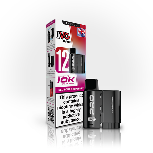 IVG PRO 12 Red Sour Raspberry Refill Pod Vaporizers & Electronic Cigarettes IVG