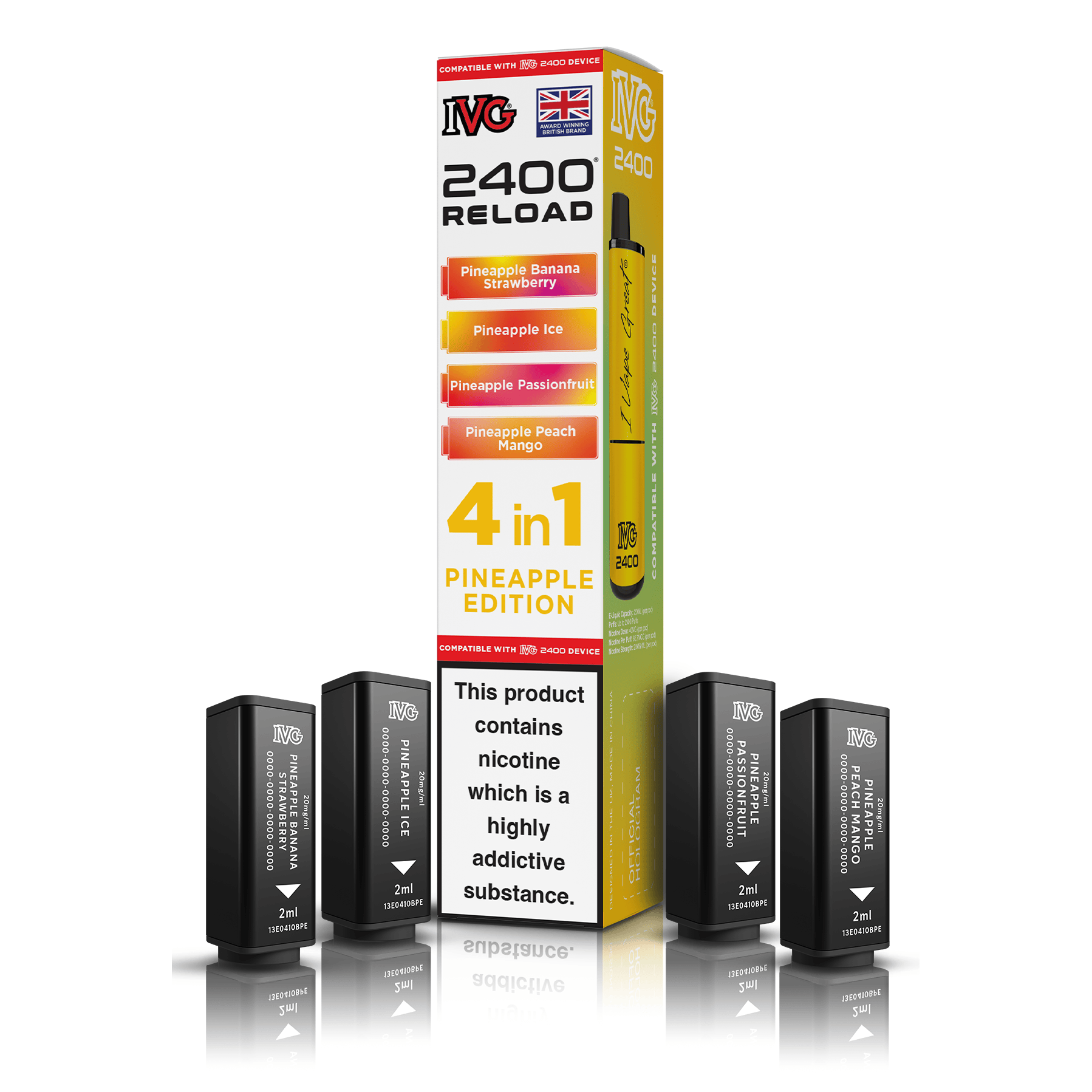 Pineapple Edition IVG 2400 4-in-1 Reload Pods | Up to 2400 Puffs Pineapple Edition IVG 2400 4-in-1 Reload Pods | Up to 2400 Puffs