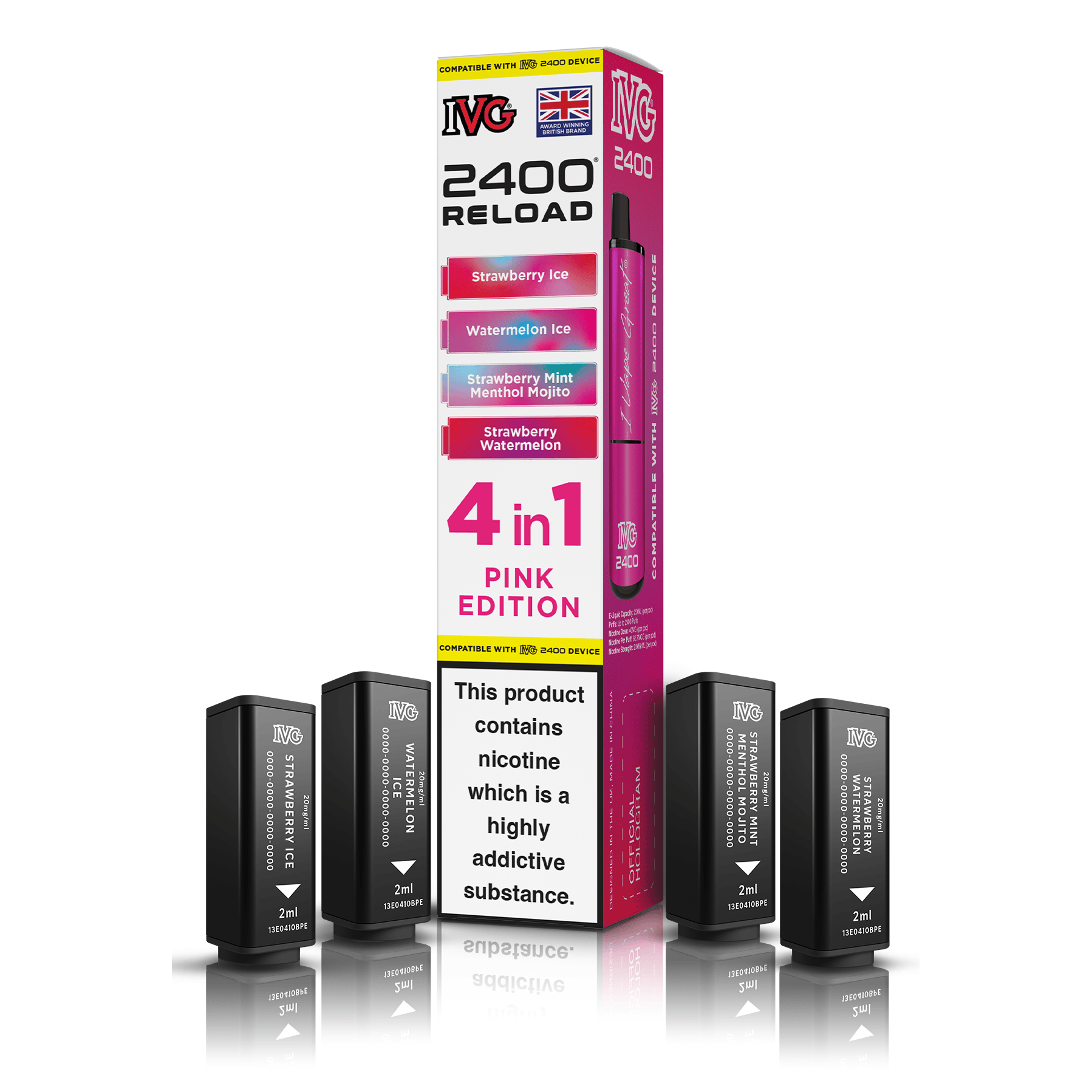 IVG 2400 4-in-1 Pink Edition Reload Pods | Up to 2400 Puffs IVG 2400 4-in-1 Pink Edition Reload Pods | Up to 2400 Puffs