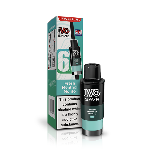 IVG SAVR 3000 Fresh Menthol Mojito Refill Pod Vaporizers & Electronic Cigarettes IVG