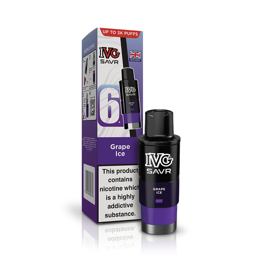 IVG SAVR 3000 Grape Ice Refill Pod Vaporizers & Electronic Cigarettes IVG