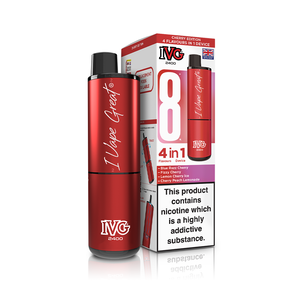 IVG 2400 4 In 1 Starter Kit Cherry Edition Vaporizers & Electronic Cigarettes IVG