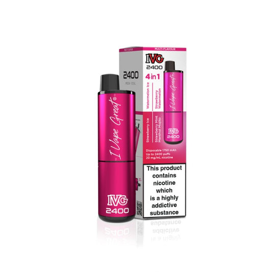 IVG 2400 4 in 1 Multi Flavour Pink Edition Vaporizers & Electronic Cigarettes IVG   