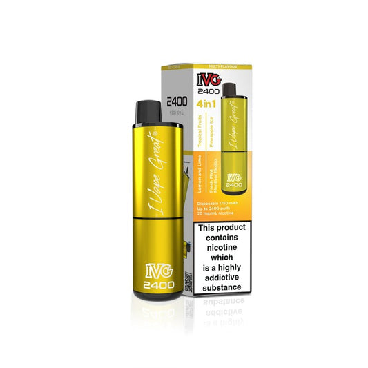 IVG 2400 4 in 1 Multi Flavour Yellow Edition Vaporizers & Electronic Cigarettes IVG   