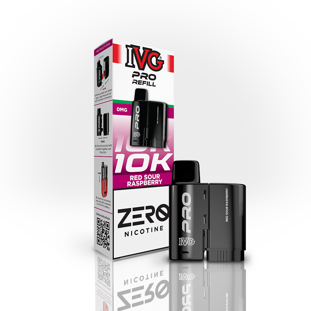 IVG PRO Red Sour Raspberry 0mg Refill Pod