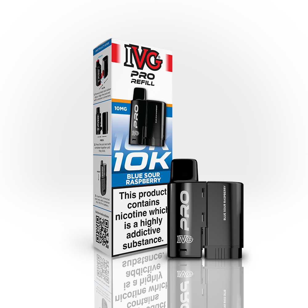 IVG PRO Blue Sour Raspberry 10mg Refill Pod