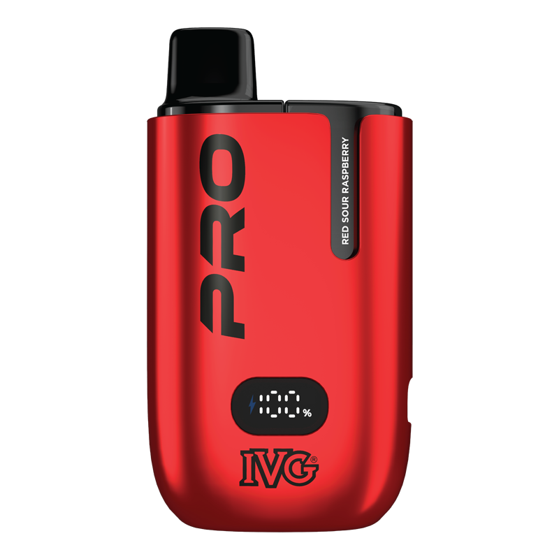 IVG PRO Red Sour Raspberry Device Close Up