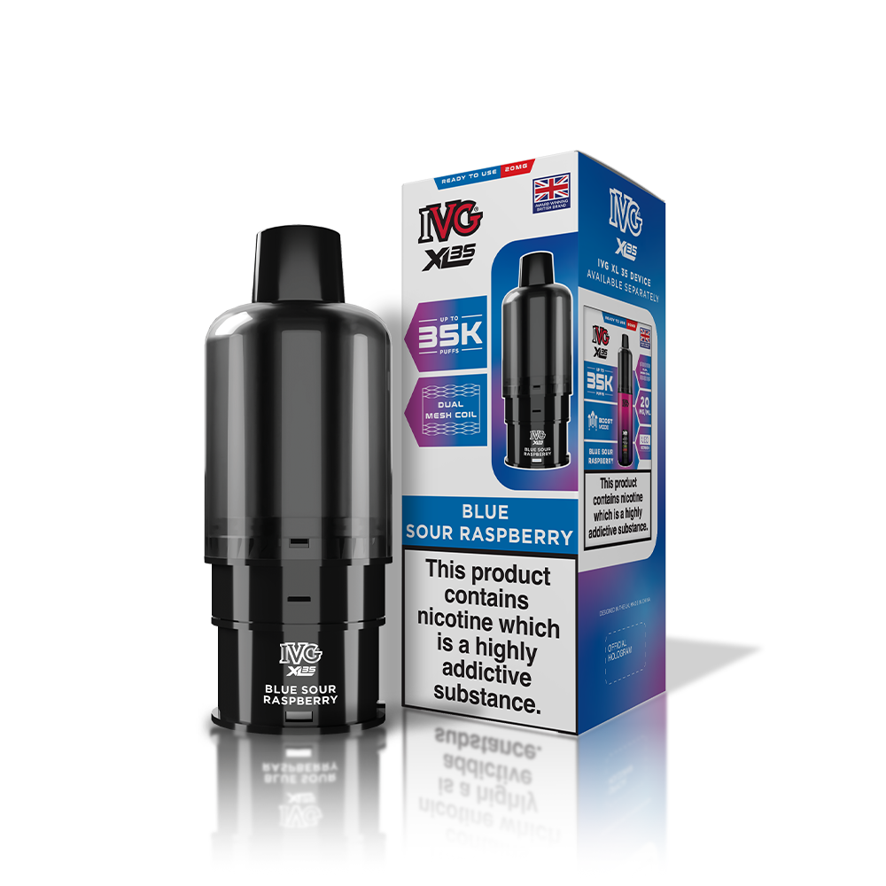 IVG XL35 Blue Sour Raspberry Refill Pod Vaporizers & Electronic Cigarettes IVG