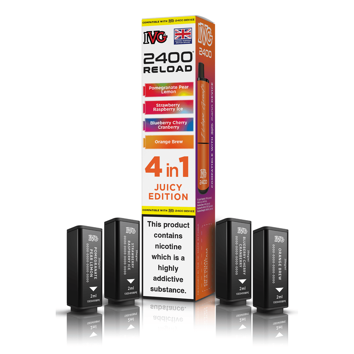 IVG 2400 4-in-1 Juicy Edition Reload Pods | Up to 2,400 Puffs IVG 2400 4-in-1 Juicy Edition Reload Pods | Up to 2,400 Puffs