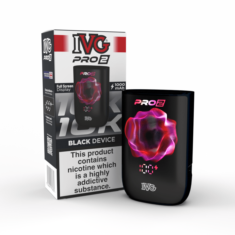 Black IVG PRO 2 Vape Device | Pair With 33 PRO Pods | Device Only
