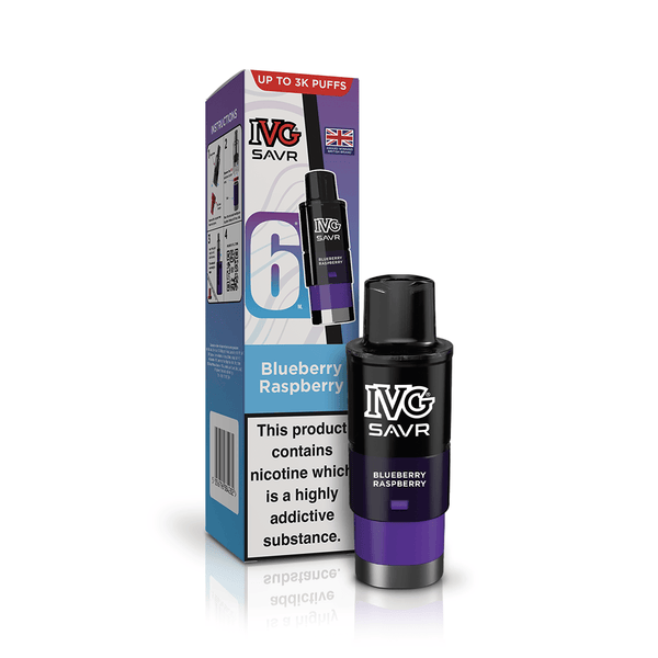 Blueberry Raspberry IVG SAVR Prefilled Vape Pod | Up to 3k Puffs | 4.45