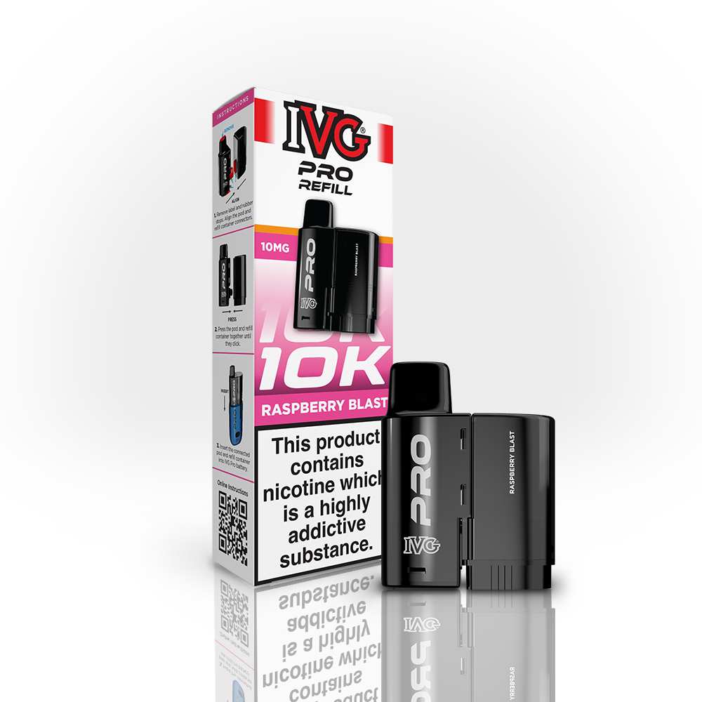 IVG PRO Raspberry Blast 10mg Refill Pod